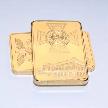 24k Vulturul German Golden Beauty Bar 1 Uncie Deutsche Crucea de Fier Bar 1 OZ Germania Placat cu Aur de Suveniruri Monede