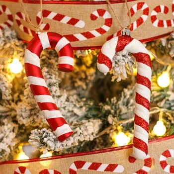 Decor De Crăciun Mari Lollipop Bomboane De Trestie De Zahăr Pandantiv Xmas Copac Agățat Roșu Și Alb Pictat Ornament De Crăciun Cadou De Anul Nou