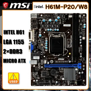 Placa de baza 1155 H61M-P20/W8 Placa de baza Intel H61 LGA 1155 DDR3 16GB PCI-E 3.0 USB 2.0 Micro-ATX 0