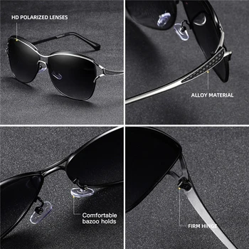 2021 Lux Doamnelor Polarizat ochelari de Soare pentru Femei Brand Italia Design cadru de metal moda potrives Ochelari de Soare Vintage sex Feminin de Ochelari