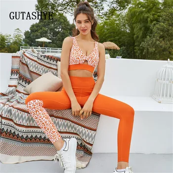 2022 Leopard de Imprimare Yoga Îmbrăcăminte Costum de Vara pentru Femeie Nou Hip-creșterea Înaltă talie Moda Rulează Pantaloni Fitness Sport Sutien ti se Potriveste