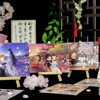 Limita Anime Mo Dao Zu Shi MDZS Neimblanzita Wuxian Wangji MDZS Lunii Serie carte Poștală Set Autocolante Felicitare Cosplay Cadou 0
