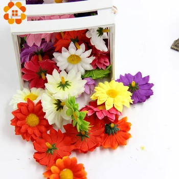 10/20/50PCS Mătase de Floarea-soarelui Mini Manual de 4.5 cm Artificiale Capete de Flori de Nunta de Decorare Cununa Cutie de Cadou Scrapbooking Consumabile 2