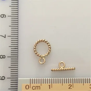 3 Seturi de 14K Aur Pline Răsucite de Comutare Cleme Inel Spiralat & Bar Set pentru Colier Bratara 9mm 11mm