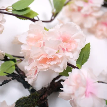170cm Artificiale Cherry Blossom Ramuri de Mătase Perete Vertical Viță de vie de Flori Romantice pentru Sala de Nunta Decor Rattan Agățat Garland 2