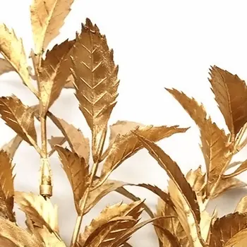 Artificial De Aur Și Argint Frunze De Plante Decor De Crăciun Aranjament De Flori Cu Sclipici Pulbere Fals Ramură De Palmier Crăciun Home Deco