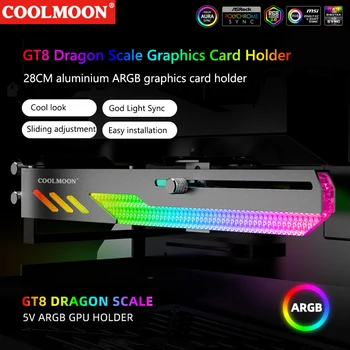COOLMOON GT8 Orizontală Suport GPU ARGB Suport placa Video Suporta GPU cu Suport pentru ASUS/MSI/GIGABYTE/ASRock Plăci de bază 4