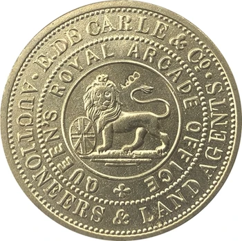 1860 Australia 1/2 Penny COIN COPIA 27.5 MM 1