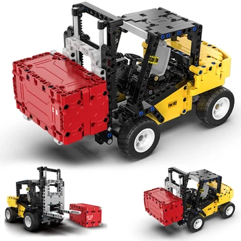 Oraș Încărcător De Mașină Blocuri De Construcție Miniere Grele Roata Inginerie Mecanică Excavator Camion De Cărămizi Jucării Pentru Copii Cadouri 0