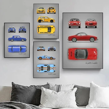 Rezumat Planurile Ford GT40 Golful Poster Panza Pictura Arta de Perete Postere și de Imprimare Arta de Perete de Imagine pentru Camera de zi Decor Acasă