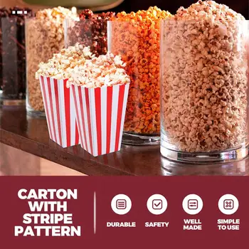 10buc Popcorn Cutii Deține Moda Dungi Popcorn Container de Depozitare Popcorn Căzi