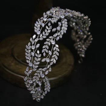 Neregulate Nunta Hairband Zirconiu coroană Coroane de Seara, bijuterii de Cristal Mirese Bijuterii Mireasa Bijuterii de Păr
