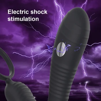 Prostata Masaj Stimulator Șoc Electric Anal Vibrator Pentru Bărbați Intarziere Ejaculare De Blocare Inel Vibrator Anal Dildo Vibrator Jucarii Sexuale