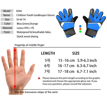 1 Pereche Copii Băiat Portar de Fotbal PU Deget Mănuși de Protecție Scopul Îngroșat Latex Mănuși de Fotbal Pentru Futbol Futebol Portar