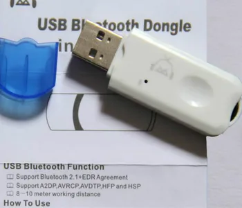 Alb Auto Portabil Kit Wireless Bluetooth 2.0 Adaptor Audio stereo Receptor mini 10Mbps Adaptor Bluetooth USB