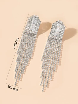 Noi Cristal Elegante Stras cercei Tassel Picătură Cercel Pentru Femei Bijuterii de Lux din Argint Placat cu Accesorii de Nunta