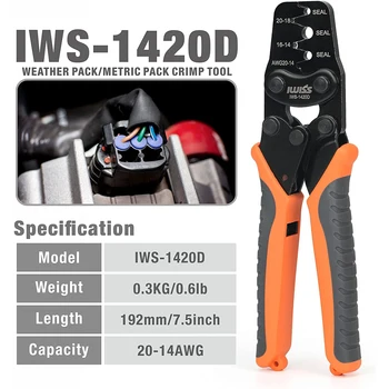 IWISS IWS-1420D Vreme-Pack/Metri-Pack de Sertizare 14-20AWG Sârmă Crimper Cleste pentru Delphi Packard Sigilate&Desigilat Terminale