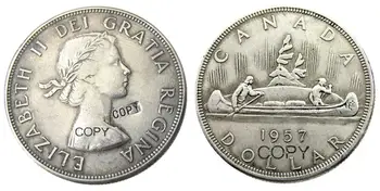 Canada 1 Dollar Un Set De (1953-1966)12buc ELISABETA a II-DEI GRATIA REGINEI (1 portret) Dolarul Canadian Argint Placat cu Copia Monede