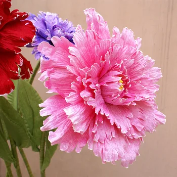 60CM Artificială Mare Bujor Capul de Perete Floare de Nunta de Drumuri elemente de Recuzită de Fundal Studio Foto de Flori de Mătase pentru Decor Acasă, Bujor Roșu