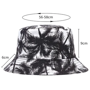 2021 Brand Nou Alb Negru Carouri Verifica Găleată Pălării De Pescuit Capace Femei Barbati Reversibile Pălărie De Pescar 0