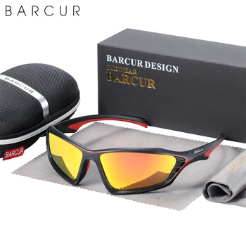 BARCUR Rama TR90 Design de Brand Sport Bărbați ochelari de Soare Polarizat Ochelari de Soare pentru Femei Ochelari de Conducere Oglindă Nuante UV400 0