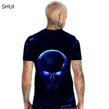 VARA NOI de Imprimare 3D Skull T-shirt Casual Moda Street Style Cămașă Bărbați Plus Dimensiune Îmbrăcăminte XXS-6XL футболки модные мужские