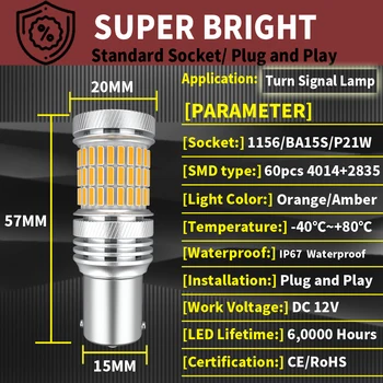 2x LED Lumina de Frână Blub Lampa P21W BA15S Pentru BMW E39 E61 X1 E84 F48 X3 F25 G01 F97 X6 E71 E72 Z3 Z4 Coupe E36 E86 E85 Z4 Roadster 0