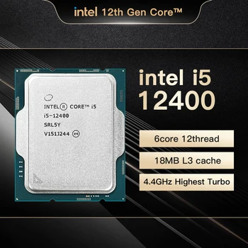 Procesor Intel Core i5-12400 4.4 GHz 6 Core 12-Fir CPU10nm L3 = 18M 65W LGA 1700 Procesor Desktop Gamer Pro Nou, Fara Radiator 5