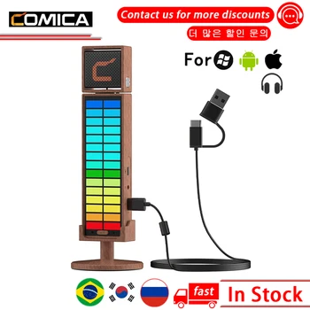 Comica RGB Umic Condensator Cardioid Microfon USB pentru PC, Laptop, Smartphone, Xbox, PS4/5, pentru YouTube, Twitch Streaming de Gaming