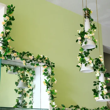 230cm/ 91in Simulare de Mătase Crescut Decoratiuni de Nunta Flori Artificiale Arc Decor Ivy Viță de vie Frunze Verzi Ghirlanda de Perete A4344 0