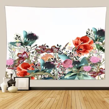 Flori și iarbă peisaj serie tapiserie, acasă noptiera decorative de perete care acoperă, dormitor perdeaua de pânză, pânză de pictură 95*73cm 1