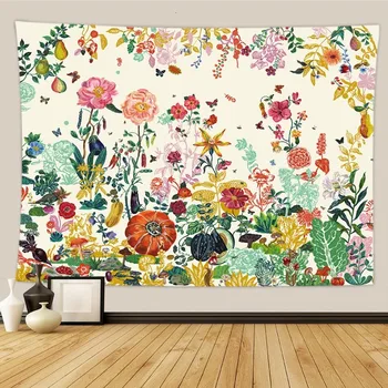 Flori și iarbă peisaj serie tapiserie, acasă noptiera decorative de perete care acoperă, dormitor perdeaua de pânză, pânză de pictură 95*73cm 5