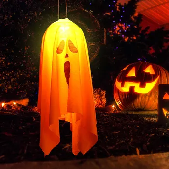 Fantoma De Halloween Windsocks Cu Lumina Led-Uri De Halloween Windsocks Cu Lumina De Halloween Strălucire În Întuneric Ornamente În Aer Liber Curte Decor 0