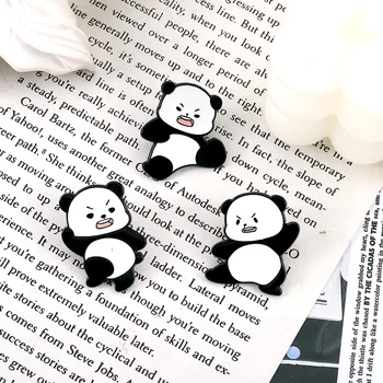 Moda Desene Animate Panda Metal Emailat Brosa Pilot-Astronaut Insigna La Modă, Farmec Rever Rucsac Bijuterii Cadouri Pentru Copii Buni Prieteni