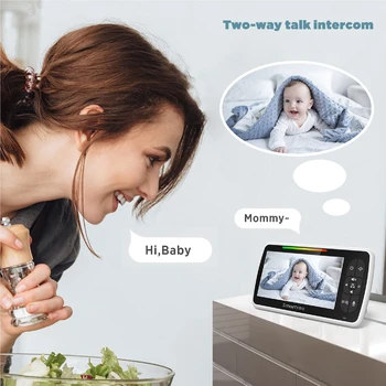 5.0 Inch Baby Monitor Camera Wireless audio Video Bona Securitate Viziune de Noapte Temperatura Dormi Camera copil Plângând Monitor de Alarmă