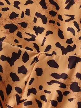 TWOTWINSTYLE Leopard Split Coapsei Sexy Sling Rochie Pentru Femei V-Neck fără Mâneci Talie Înaltă Negre Rochii Midi Haine de sex Feminin