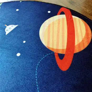 Desene animate Spațiu de Astronaut pentru Copii Saltea Rotund Albastru Covoare Pentru Băieți Dormitor Flanel Moale Mat Joc Nordic Kawaii Covor Noptiera Capet