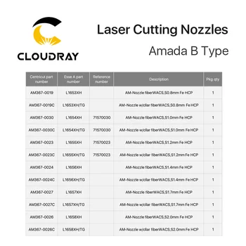 Cloudray Duza de Tăiere cu Laser Amada B Tip D25 H20 M12 Singur Dublu Chrome Duza pentru 1064nm Fibre Masina de debitat