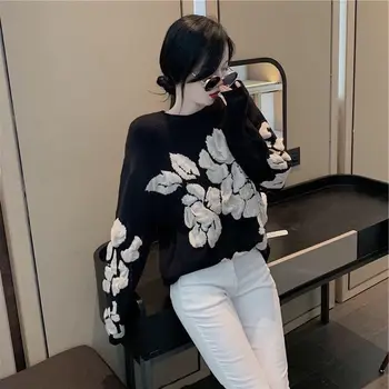 Pulovere Femei Vrac Design Mozaic De Primăvară New Sosire Casual, Elegant, La Modă, Confortabil De Vacanță Stil Coreean Mujer De Moda Ins Rece