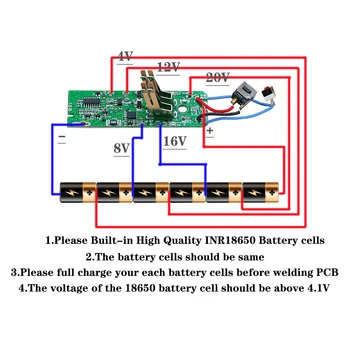 V6 Baterie Li-ion cutie de Plastic de Protecție de Încărcare Circuit Board, PCB pentru Dyson 21.6 V DC58 DC62 DC63 DC72 Aspirator 4