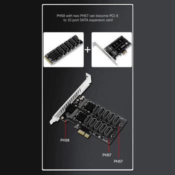 M. 2 unitati solid state B-Cheie Sata la SATA 5 Port Card de Expansiune 6Gbps Card de Expansiune JMB585 Chipset Suport SSD si HDD 1