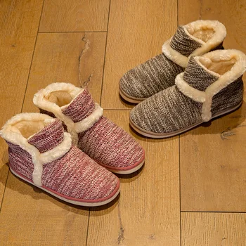 2020 Femei de Iarnă, Papuci de Bumbac Acasă Pantofi Cupluri Iubitorii de Lână Cald Plus Etaj Interior Papuci Non-alunecare de Bărbați Pantofi Moi