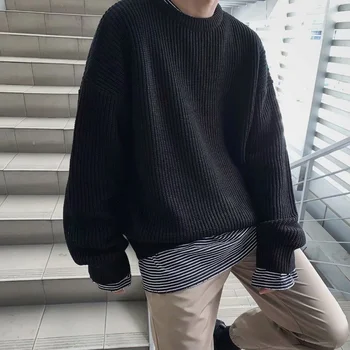 Coreea Moda Pulover Barbati Toamna Tricoul Pulovere De Lână Se Potrivesc Subțire Pentru Bărbați Streetwear Mens Pulover Tricotat Barbati Pulovere Bluza 3