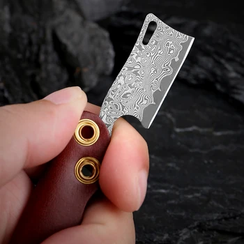XITUO Oțel Damasc Cuțit Lamă Mică Multi-funcție Mini Cuțit Pandantiv Ascuțite Portabil Portabil Inel Cheie briceag