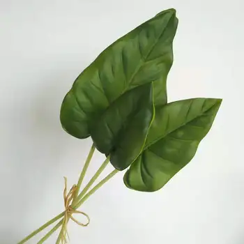 45CM 3pc Artificiale Frunze de Palmier Grămadă Verde PU Monstera Plante Rare Fals Cupru Iarba Aranjament de Flori Decor Acasă