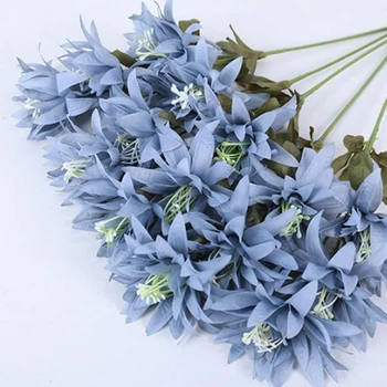 Flori Artificiale Ceață Albastru Flori Aranjament Drum Duce Flori De Nunta Decor De Fundal De Mătase Buchete Bujori Fals Plante