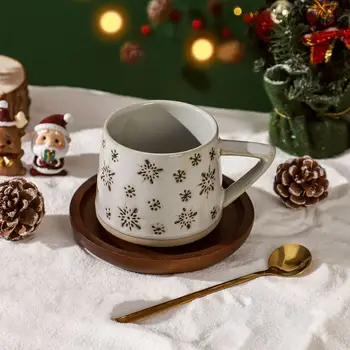 VVintage Cană Cafea Ceramică rezistentă la Căldură Maner Cana Pentru Suc, Apă, Lapte Birou Bucatarie Restaurant Crăciun Cana Cadou