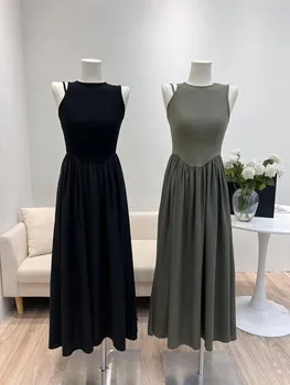 Moda Traf Slim Rezervor De Top Rochii Pentru Femei 2022 Noi De Vara Toamna Armygreen Fără Mâneci Vestidos Solid, Elegant, Feminin Halat