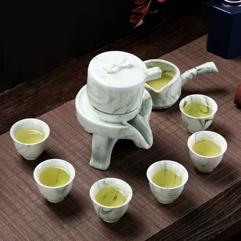 Grad înalt de Marmură dungi set de Ceai piatră de rectificat semi-automate ceașcă de Ceai Set,Kung Fu oală de ceai ceașcă.Creative ceremonia Ceaiului consumabile