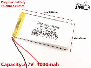 3.7 V 4000mAh 6050100 Litiu Polimer LiPo Baterie Reîncărcabilă Pentru GPS DVD PSP